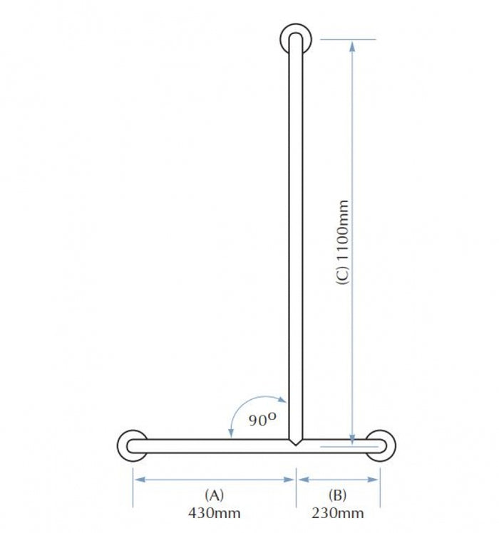 Bradley 832 Shower Grab Rail Right Hand