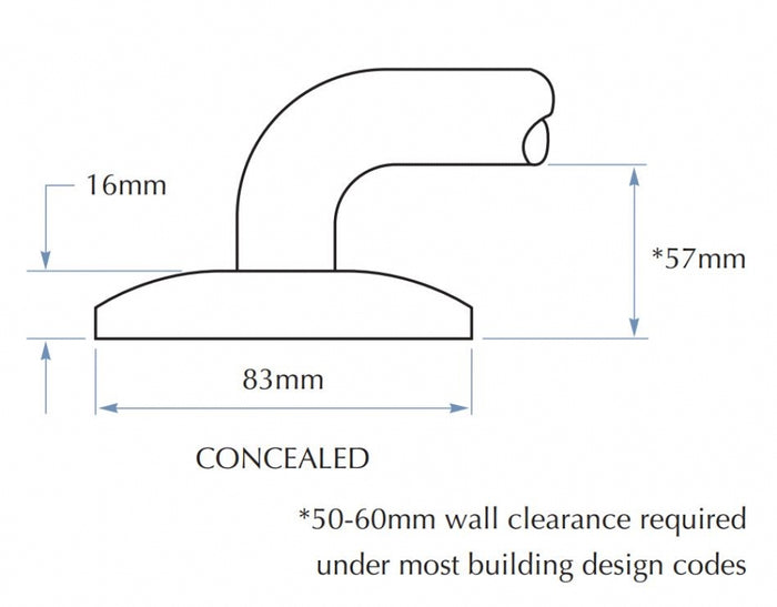 Bradley 832 Toilet Grab Rail 45 Degree Left Hand