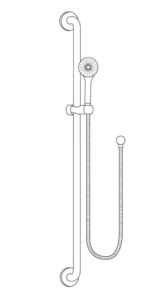 Bradley Stylishly Assisted Living SAL Handheld Shower Kit with Slide Cradle