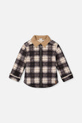 Brushed Plaid Zipped Jacket Blue And Beige Checks-0