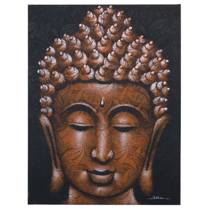 Buddha Copper Brocade Art Painting
