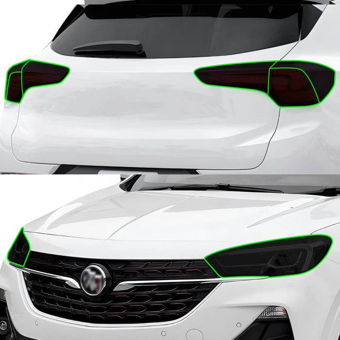 Full Headlight Taillight Precut Smoked PPF Tint Kit Film Overlay Fits Buick Encore GX 2020 - 2023 - Bogar Tech Designs