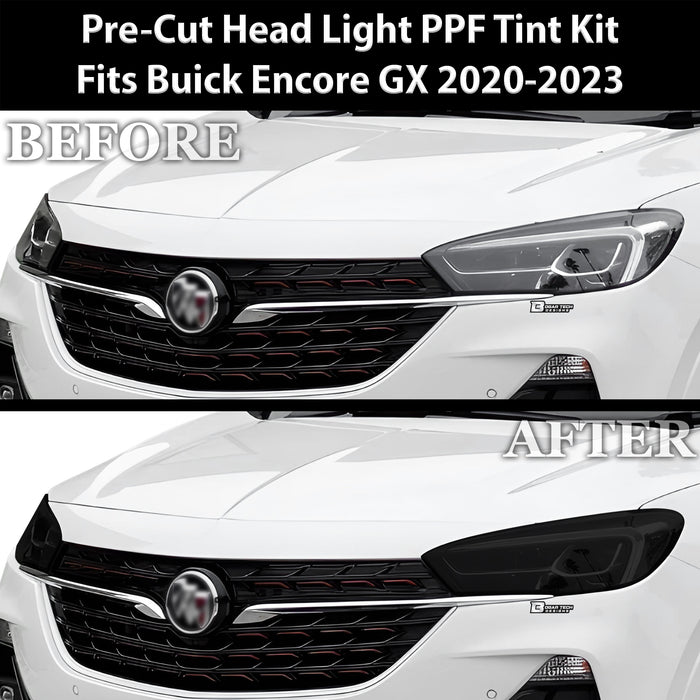 Full Headlight Taillight Precut Smoked PPF Tint Kit Film Overlay Fits Buick Encore GX 2020 - 2023 - Bogar Tech Designs