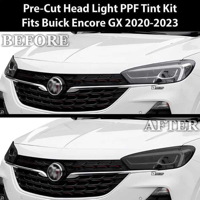 Full Headlight Taillight Precut Smoked PPF Tint Kit Film Overlay Fits Buick Encore GX 2020 - 2023 - Bogar Tech Designs
