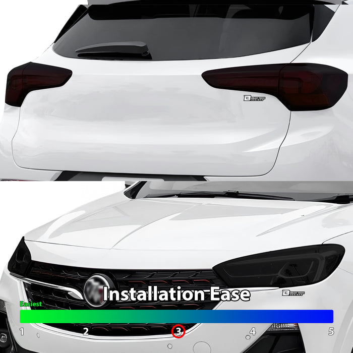 Full Headlight Taillight Precut Smoked PPF Tint Kit Film Overlay Fits Buick Encore GX 2020 - 2023 - Bogar Tech Designs
