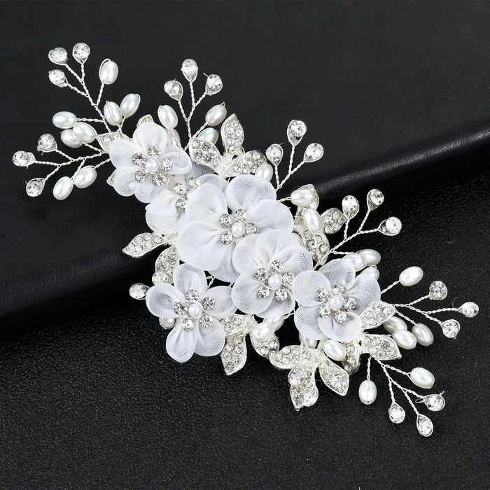 Wedding Hair Accessories - Silk Flowers Bridal Hair Clip - Available in Silver and Gold