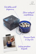 Cancer Zodiac Crystal Candle & Aquamarine, Moonstone Gemstone Bracelet Giftset