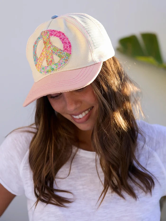 Canvas Trucker Hat - Peace Sign-view 2