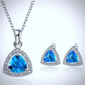 "Celeste" - Geometric Cubic Zirconia Necklace and Earrings Set