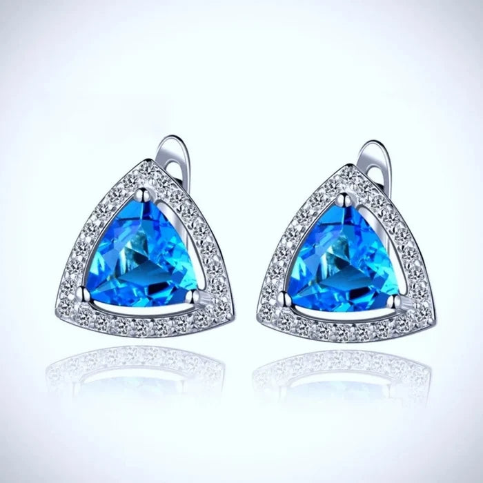 "Celeste" - Geometric Cubic Zirconia Necklace and Earrings Set