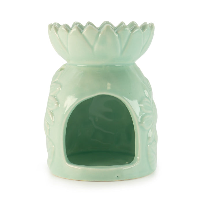 Ceramic Oil Burner Pastel Green Sunflower