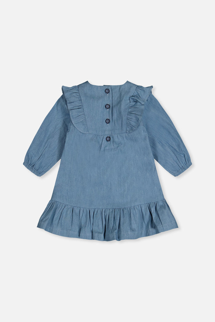 Chambray Dress Light Blue Denim-2