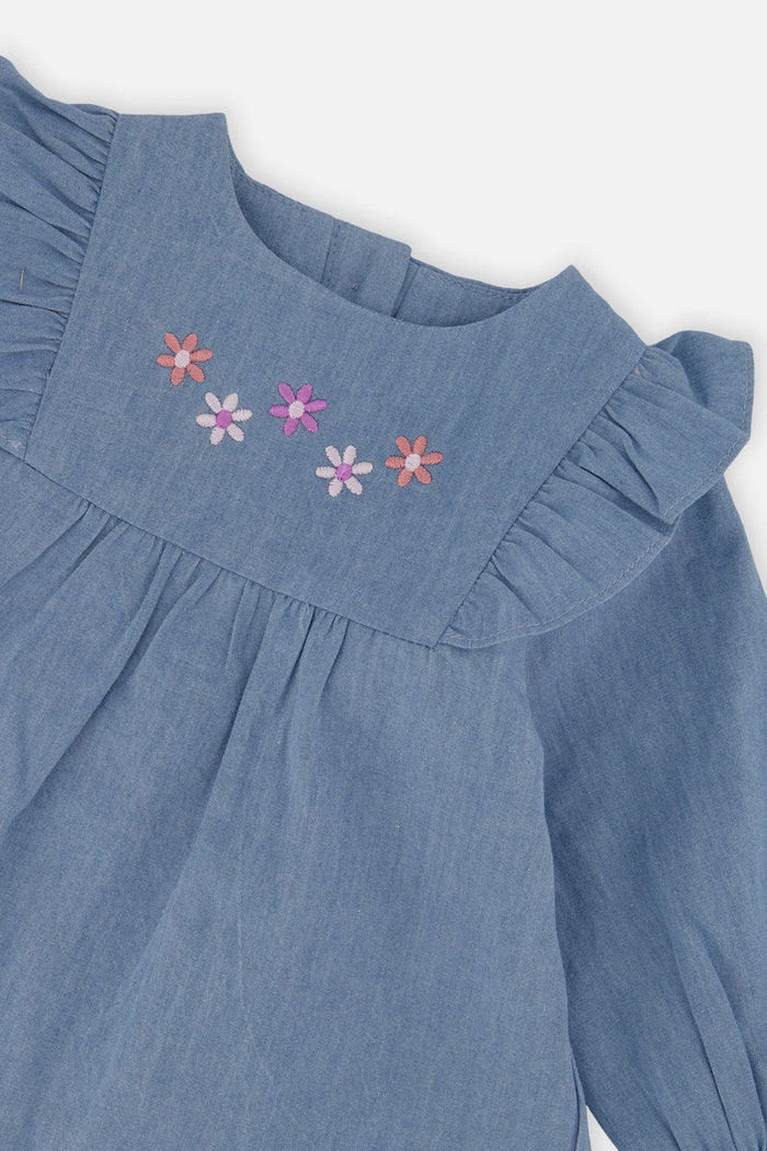 Chambray Dress Light Blue Denim-3