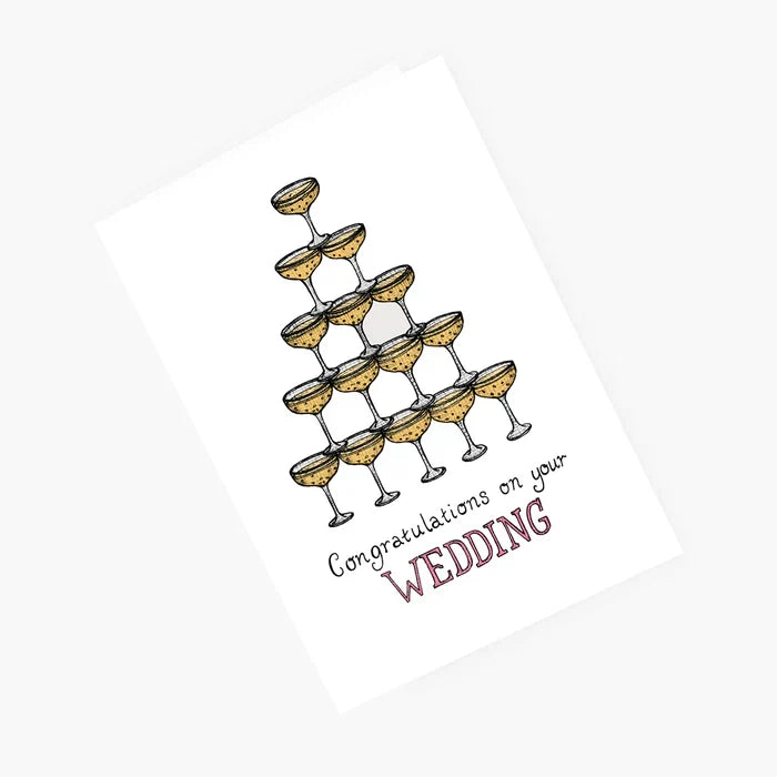 Champagne Tower - Congratulations Wedding Card - THE NONSENSE MAKER