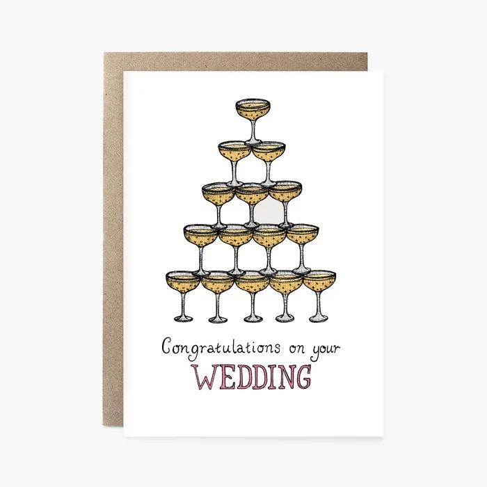 Champagne Tower - Congratulations Wedding Card - THE NONSENSE MAKER