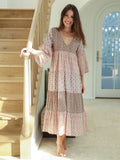 Charlotte Midi Dress - Cream Floral Diamonds Cotton-view 1