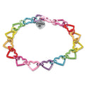 Charm It! Rainbow Heart Link Bracelet