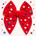 Cheeky Plum Patriotic Pearls Hair Bow-Multiple Colors
