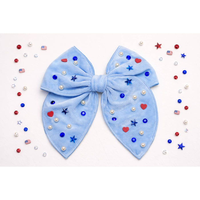 Cheeky Plum Patriotic Pearls Hair Bow-Multiple Colors
