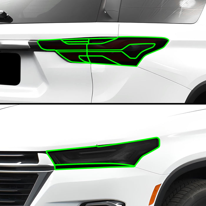 Full Headlight Taillight Precut Smoked PPF Tint Kit Film Overlay Fits Chevrolet Traverse 2022 - 2023 - Bogar Tech Designs