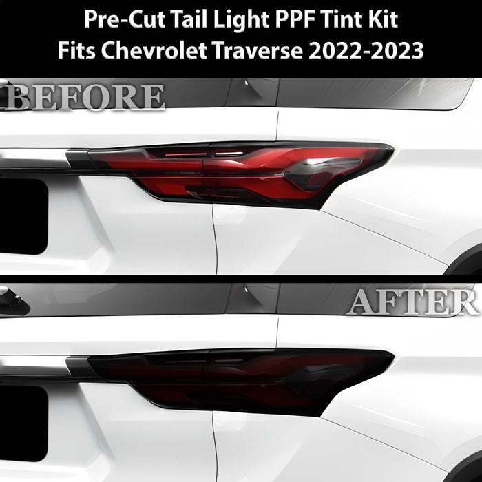 Full Headlight Taillight Precut Smoked PPF Tint Kit Film Overlay Fits Chevrolet Traverse 2022 - 2023 - Bogar Tech Designs