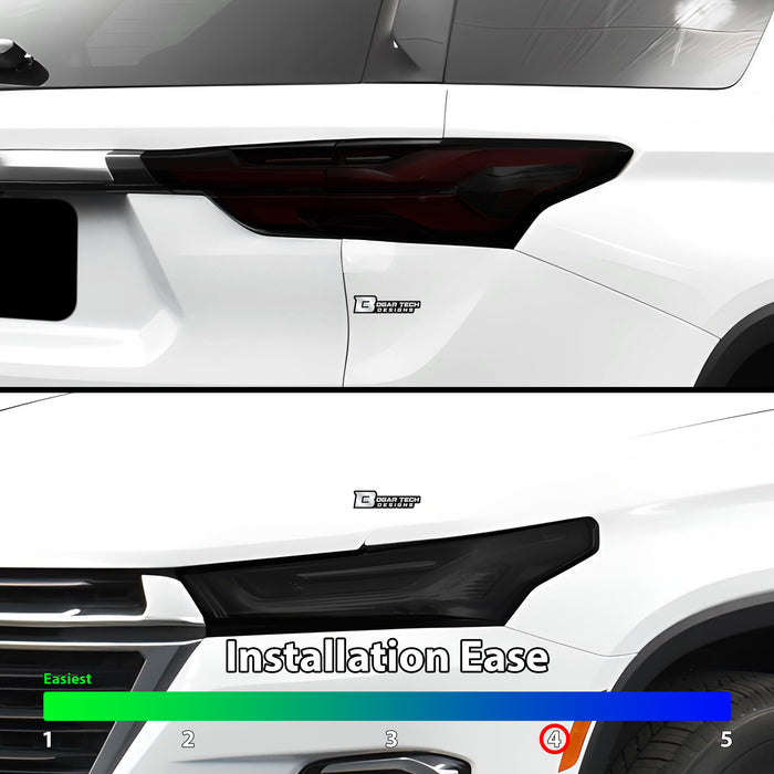 Full Headlight Taillight Precut Smoked PPF Tint Kit Film Overlay Fits Chevrolet Traverse 2022 - 2023 - Bogar Tech Designs