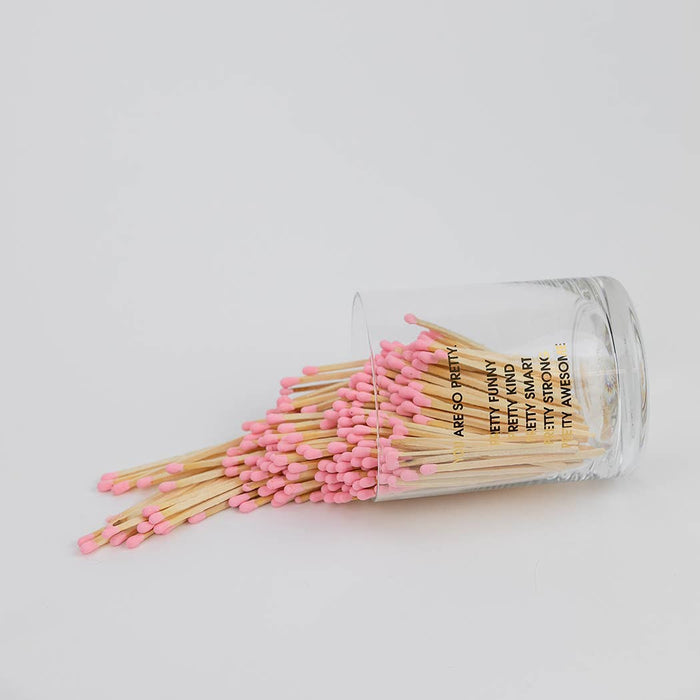 Chez Gagné - You Are So Pretty -  Match Set + Rocks Glass Duo -  200 Matches + Rocks Glass Set