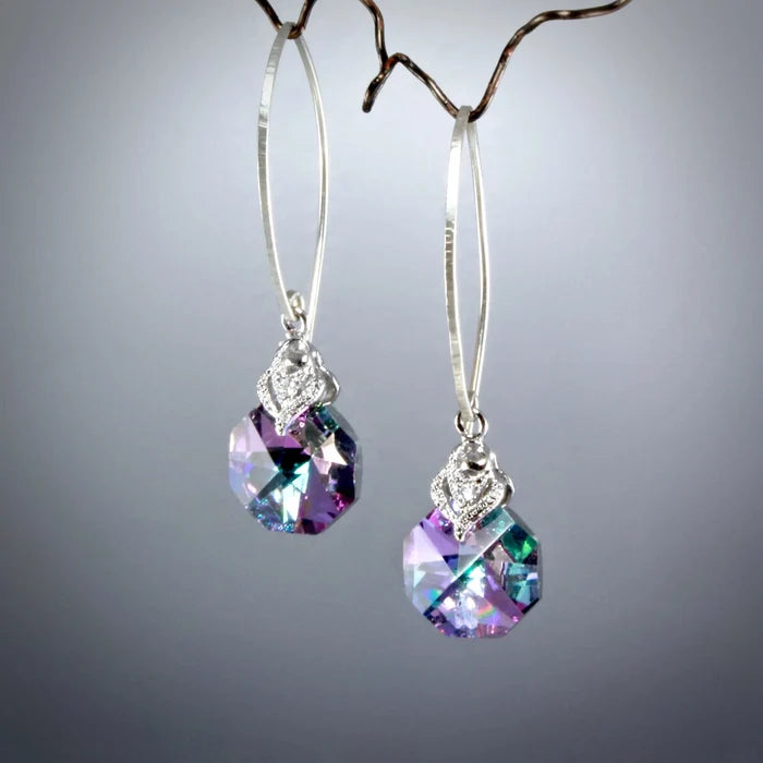 "Chloe" - Swarovski Crystal Sterling Silver Bridesmaids Earrings