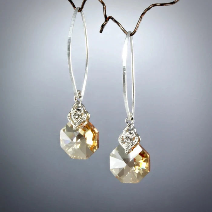 "Chloe" - Swarovski Crystal Sterling Silver Bridesmaids Earrings