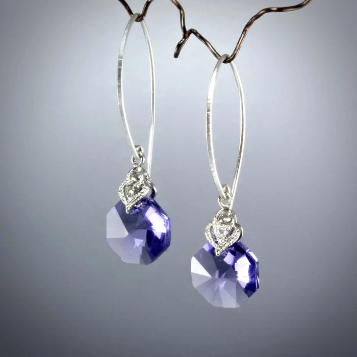 "Chloe" - Swarovski Crystal Sterling Silver Bridesmaids Earrings