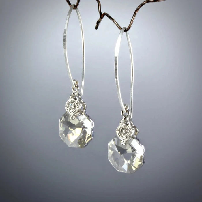 "Chloe" - Swarovski Crystal Sterling Silver Bridesmaids Earrings