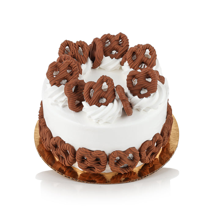 Chocolate Covered Pretzel Ice Cream Cake