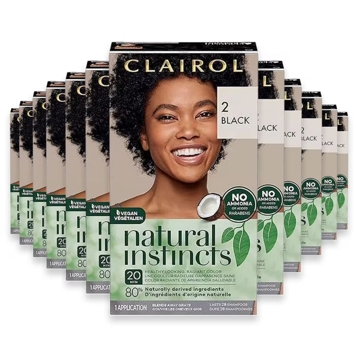 Clairol Natural Instincts Hair Color, #2 Black - 12 Pack