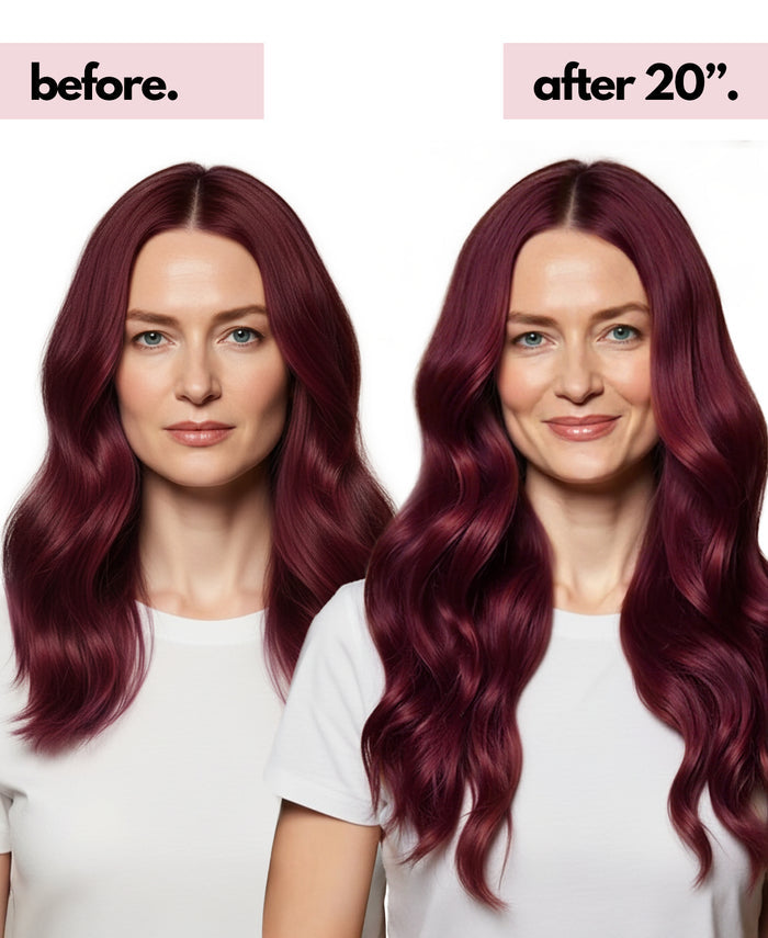 clip-in hair extensions cherry red.