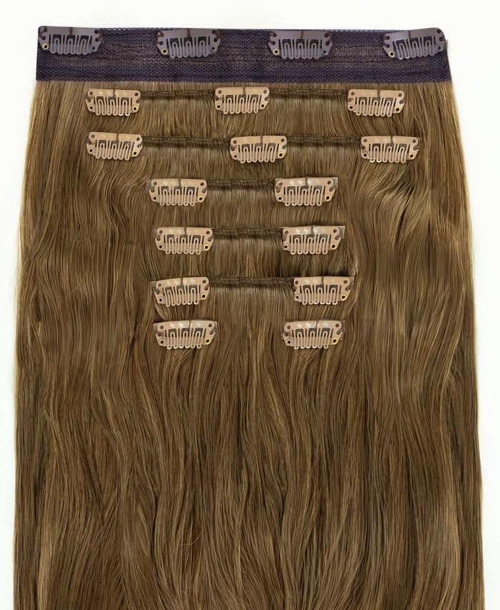 clip-in hair extensions dark blonde.