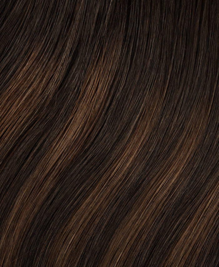 clip-in hair extensions mocha balayage.