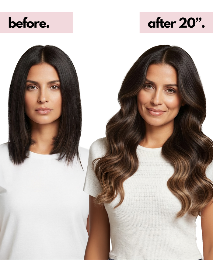 clip-in hair extensions mocha balayage.