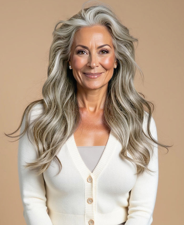 clip-in hair extensions salt & pepper.