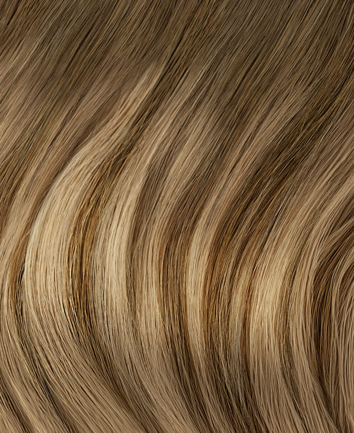 clip-in hair extensions teddy blonde balayage.