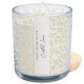 Coastal Lemon 12 oz Soy Candle, Blue Tinted Floral Jar - Olita Gifts & Goods