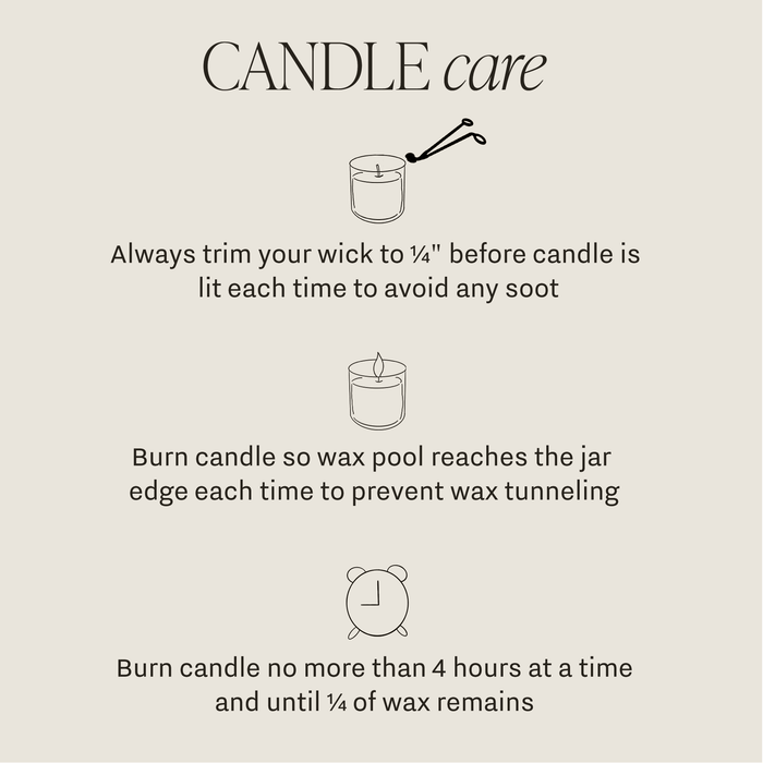 Coastal Lemon 12 oz Soy Candle, Blue Tinted Floral Jar - Olita Gifts & Goods