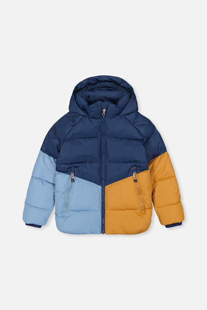 Color-Block Winter Jacket Dark Blue-0