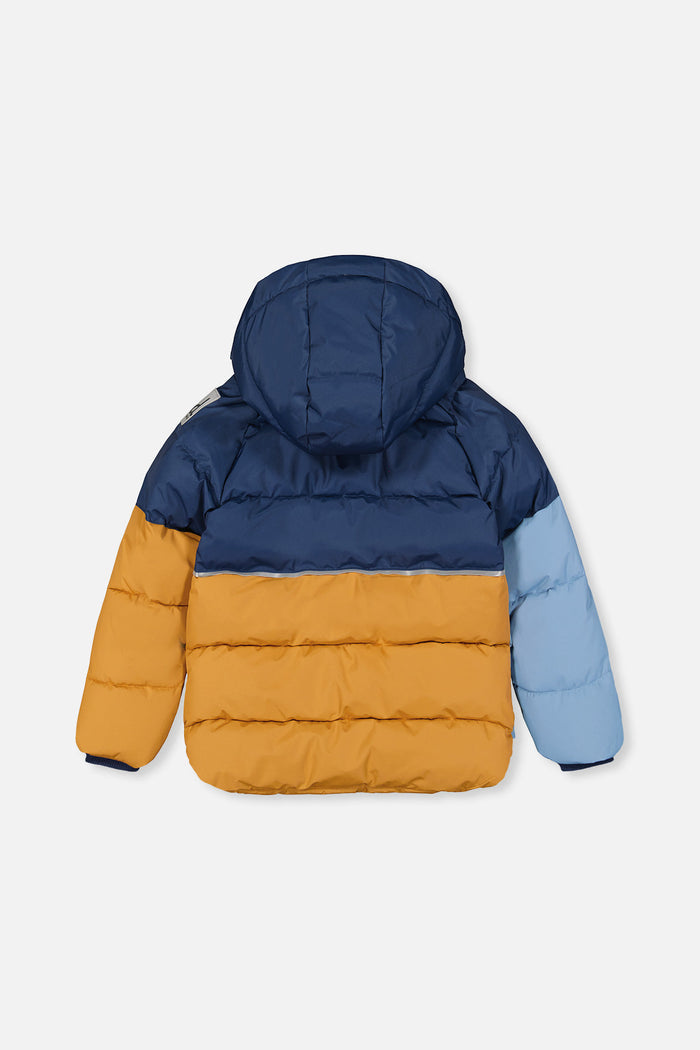Color-Block Winter Jacket Dark Blue-1
