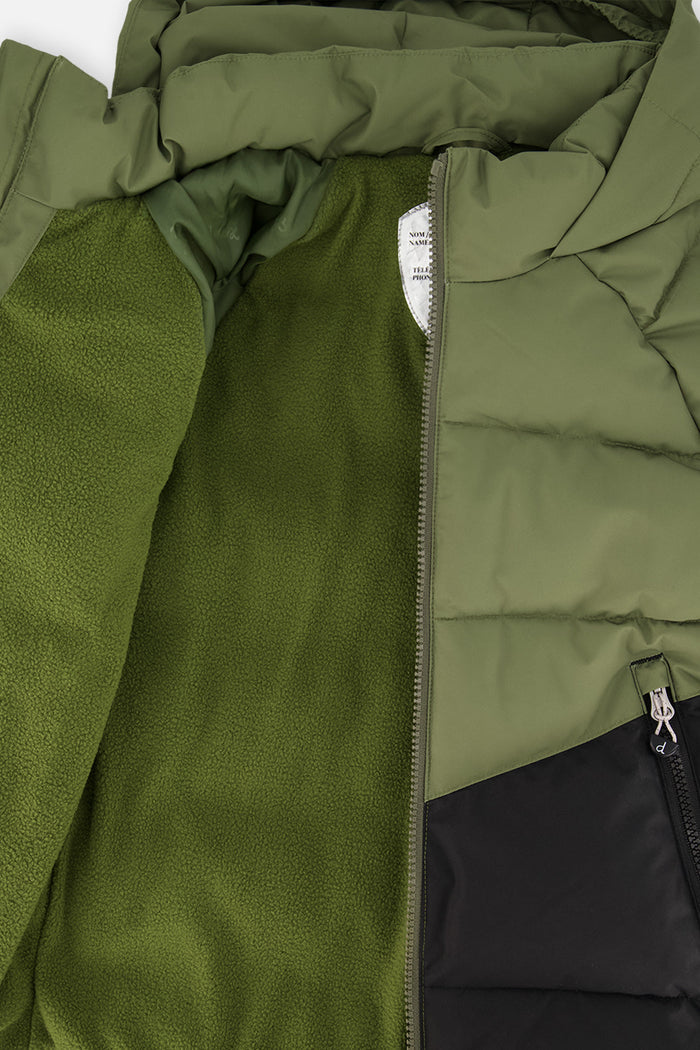 Color-Block Winter Jacket Olive Green-3