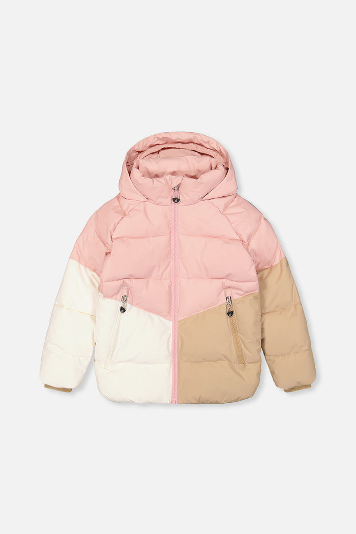 Color-Block Winter Jacket Pale Dusty Pink-0