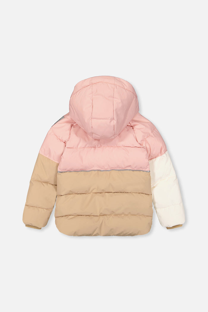 Color-Block Winter Jacket Pale Dusty Pink-1