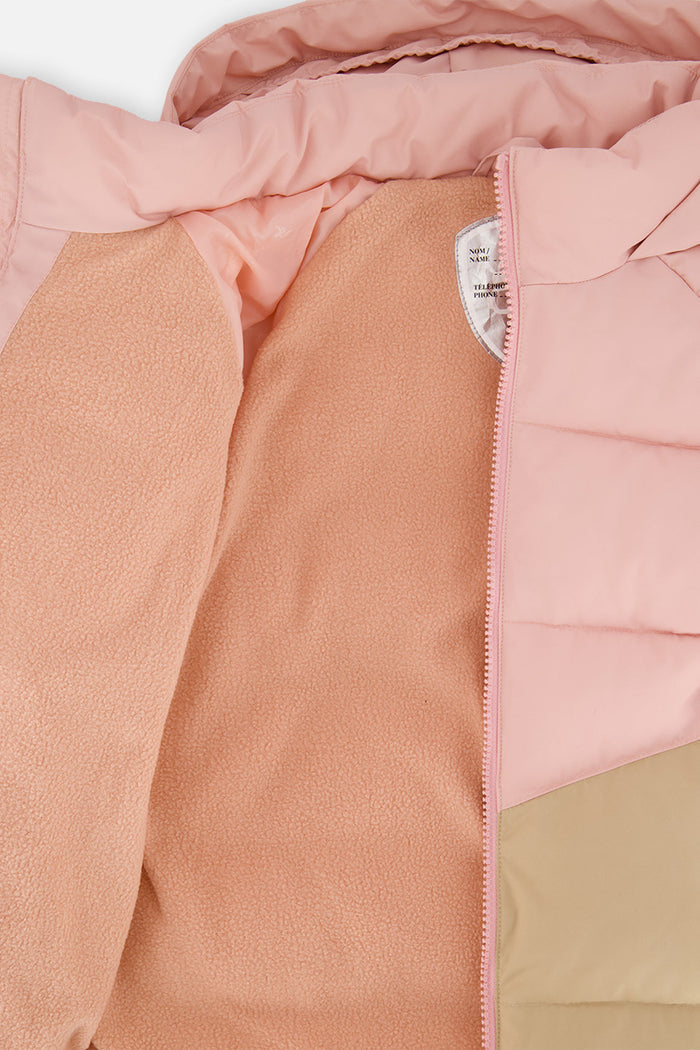 Color-Block Winter Jacket Pale Dusty Pink-3