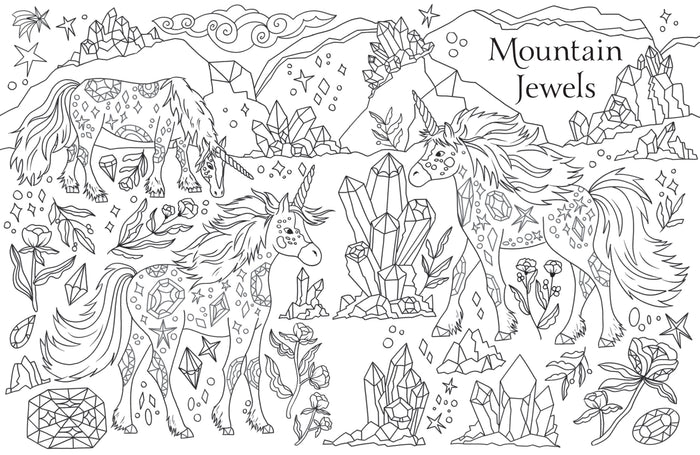 Colouring Book - Magical Unicorn Society - Baby Unicorns - Spread 1