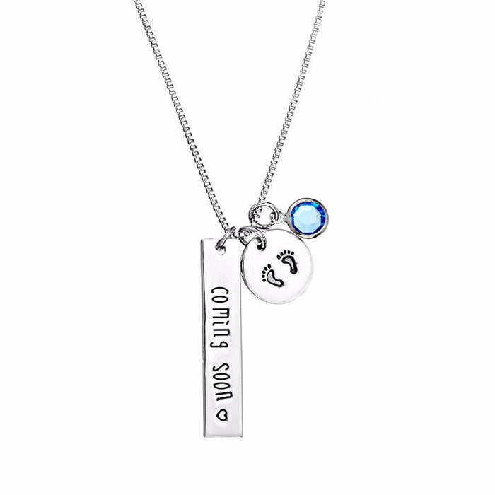 Coming Soon Pregnancy Announcement Necklace