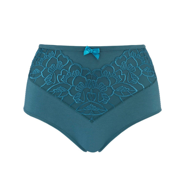 Coral Silk and Organic Cotton Full Brief in Peacock Blue – Juliemay Lingerie